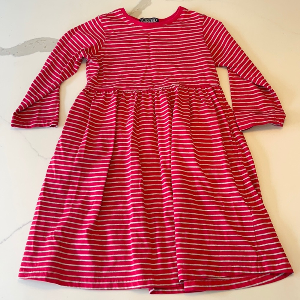Kids dress Lands End 6 Red striped